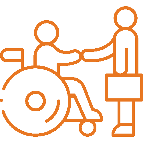 Wheelchair handshake or
