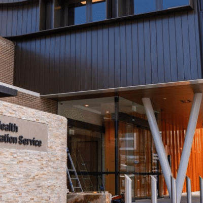 Outside TQE Hs new MHRS building at launch