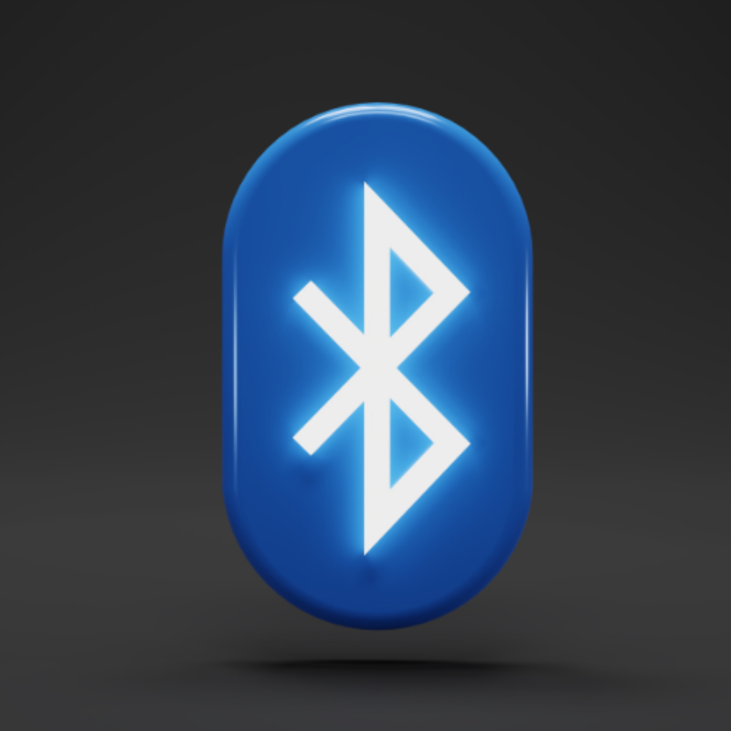 Bluetooth logo backlit on grey field