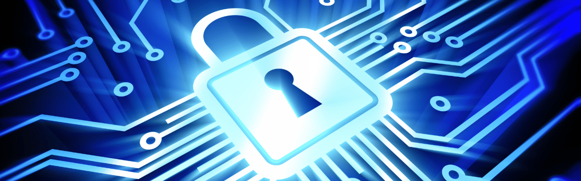 Padlock circuitboard security concept art